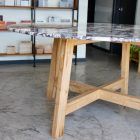 Mesas de comedor de marmol y madera - Tamaños personalizados - Caliza Marmol